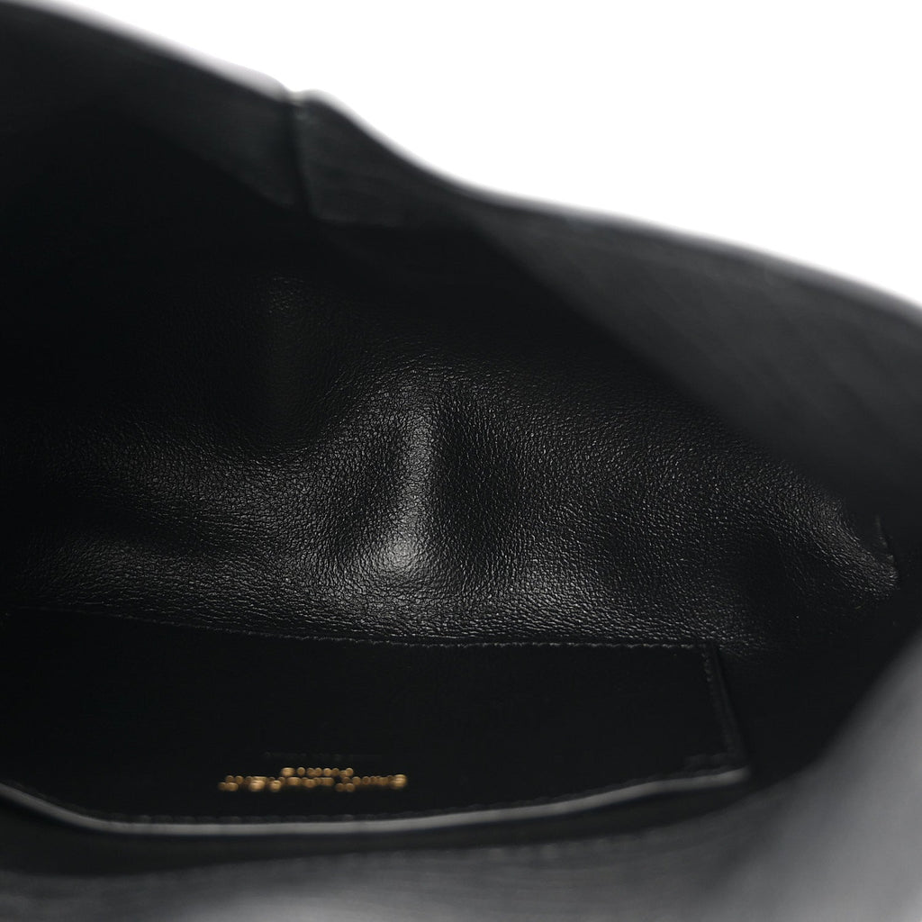 Supple Lambskin Small Cassandre Chain Pouch Black