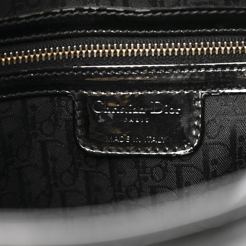 Patent Cannage Large Lady Dior Black