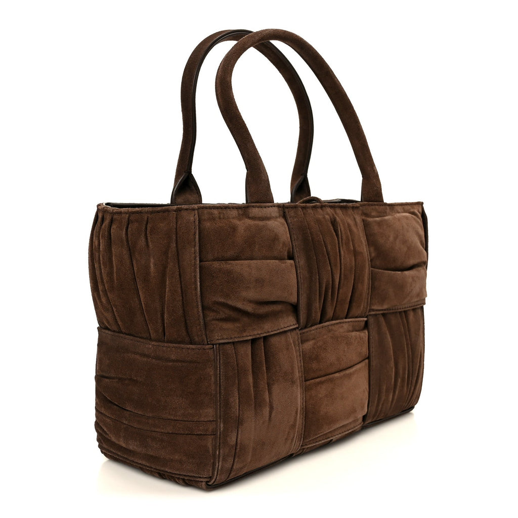 Suede Foulard Intrecciato Small Arco Tote Brownie