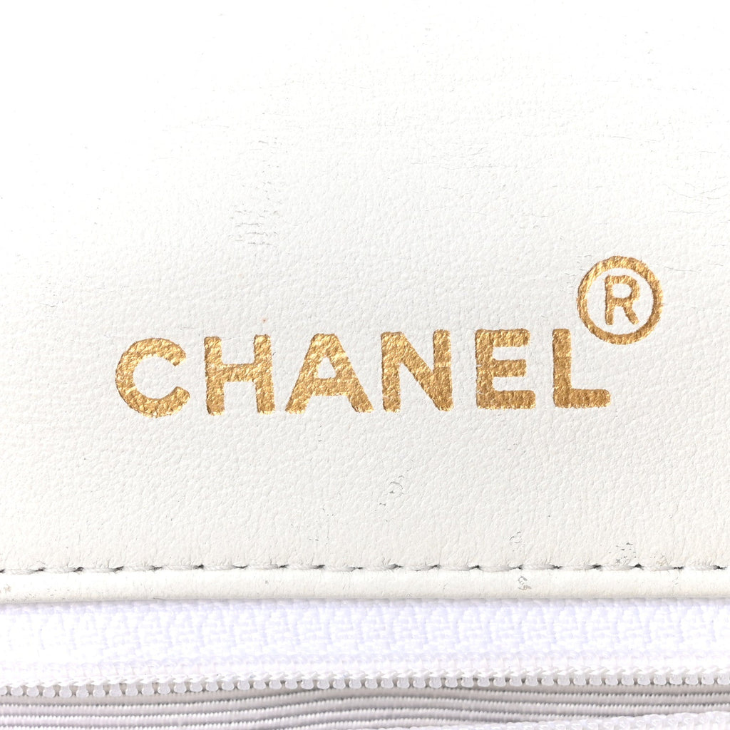 Lambskin Quilted Mini Flap Bag White