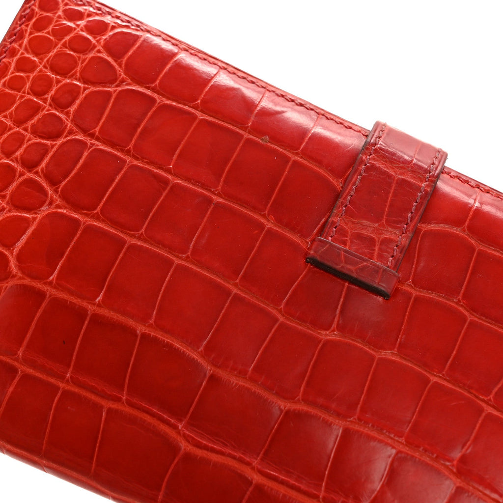 Shiny Alligator Bearn Wallet Geranium