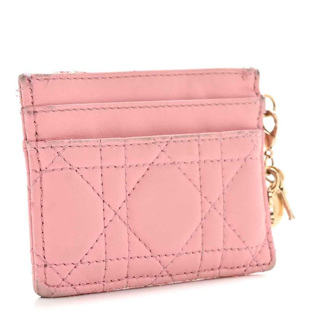 Lambskin Cannage Lady Dior Five-Slots  Holder Melacoton