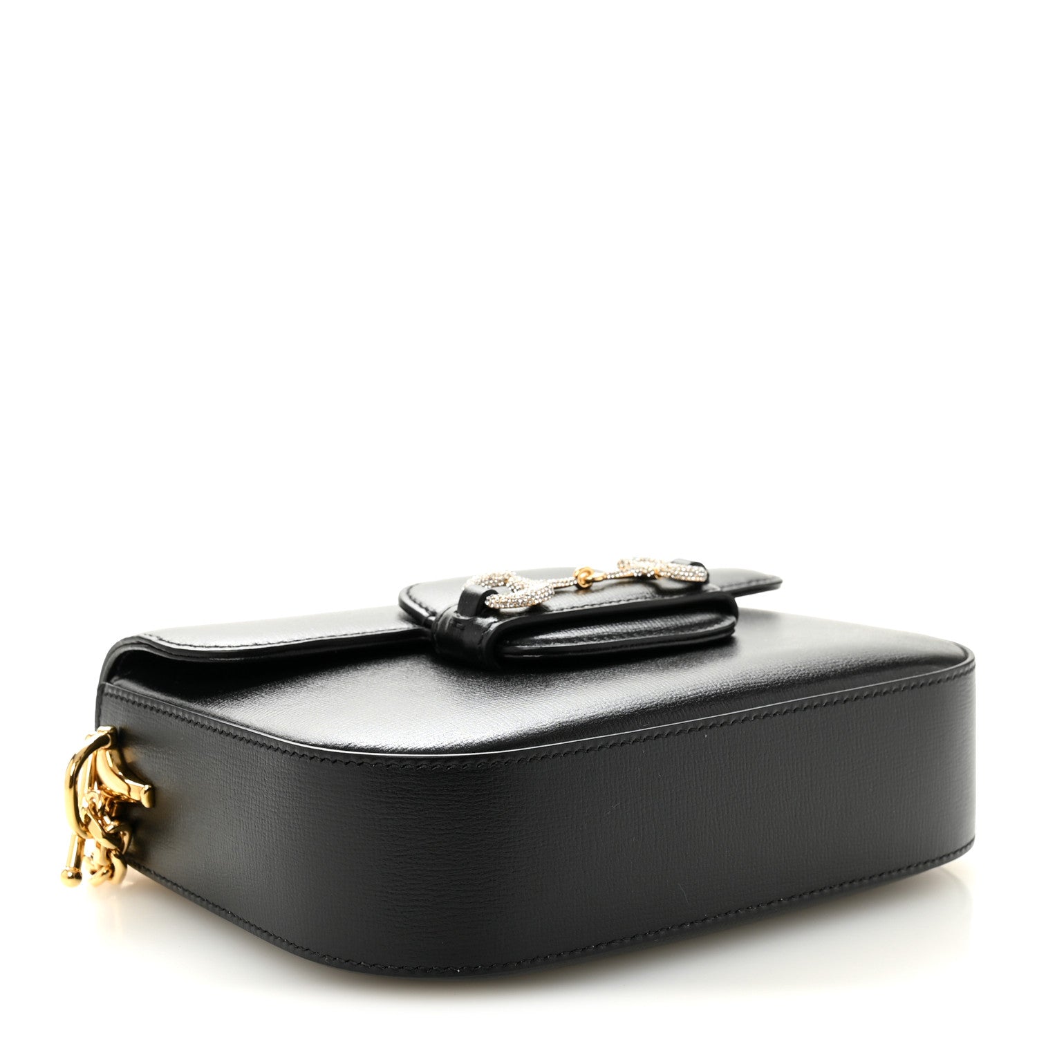 Azalea Calfskin Mini Crystal Horsebit 1955 Shoulder Bag Black