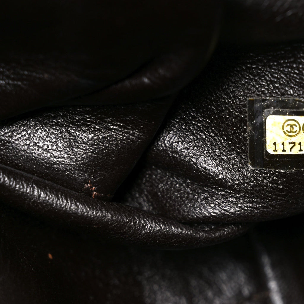 Caviar Quilted CC Timeless Bowler Dark Brown
