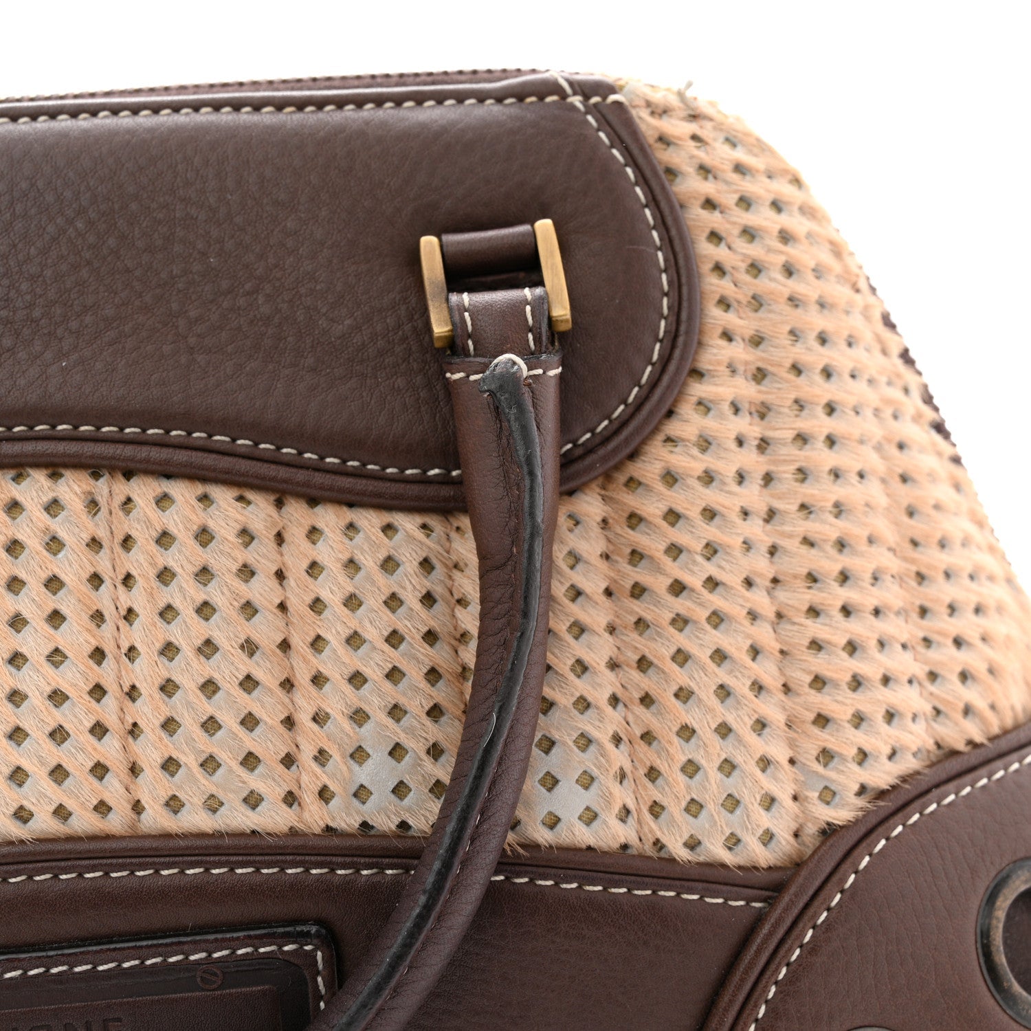 Pony Hair Calfskin Cadillac Tote Brown