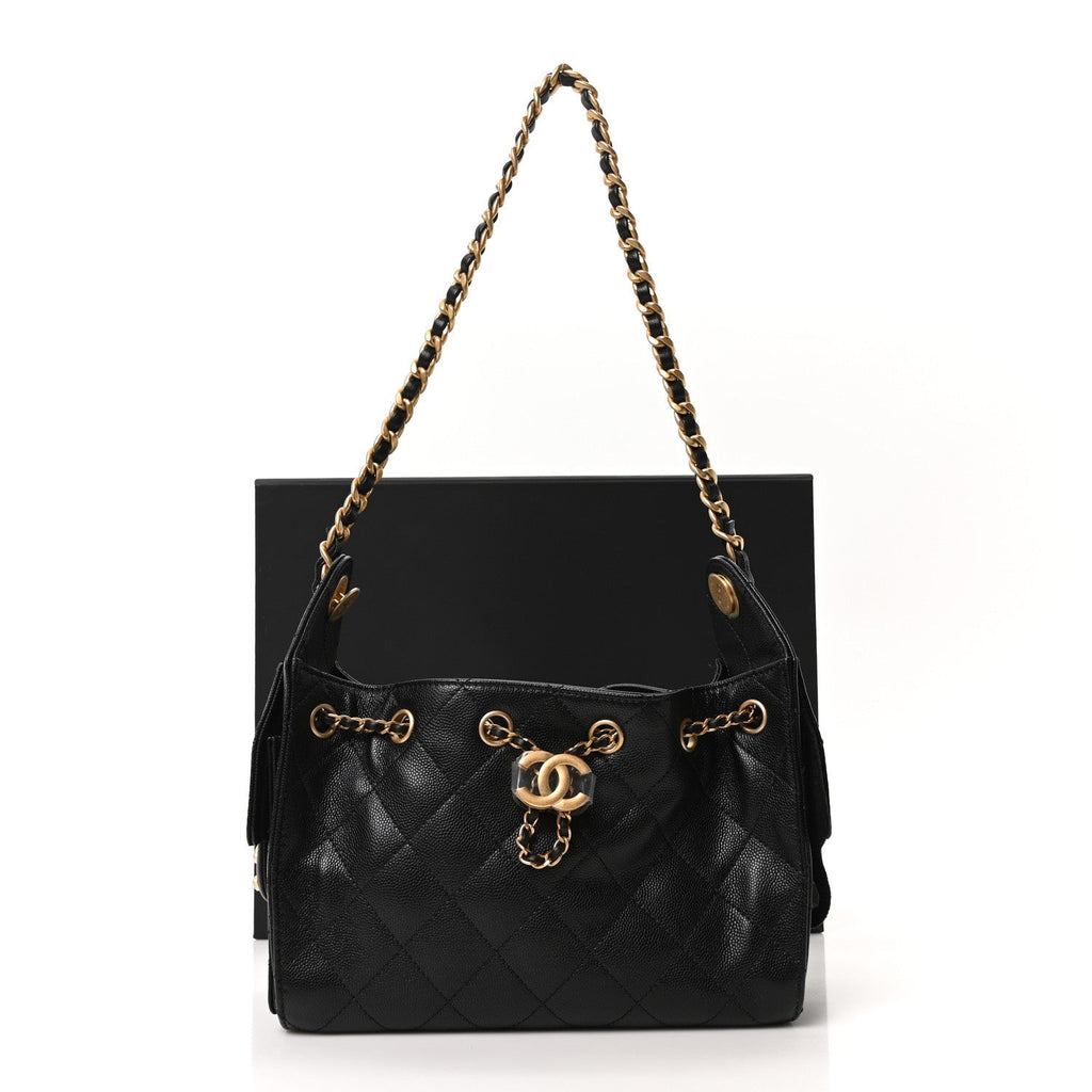 Caviar Quilted Mini Chanel 25 Handbag Black
