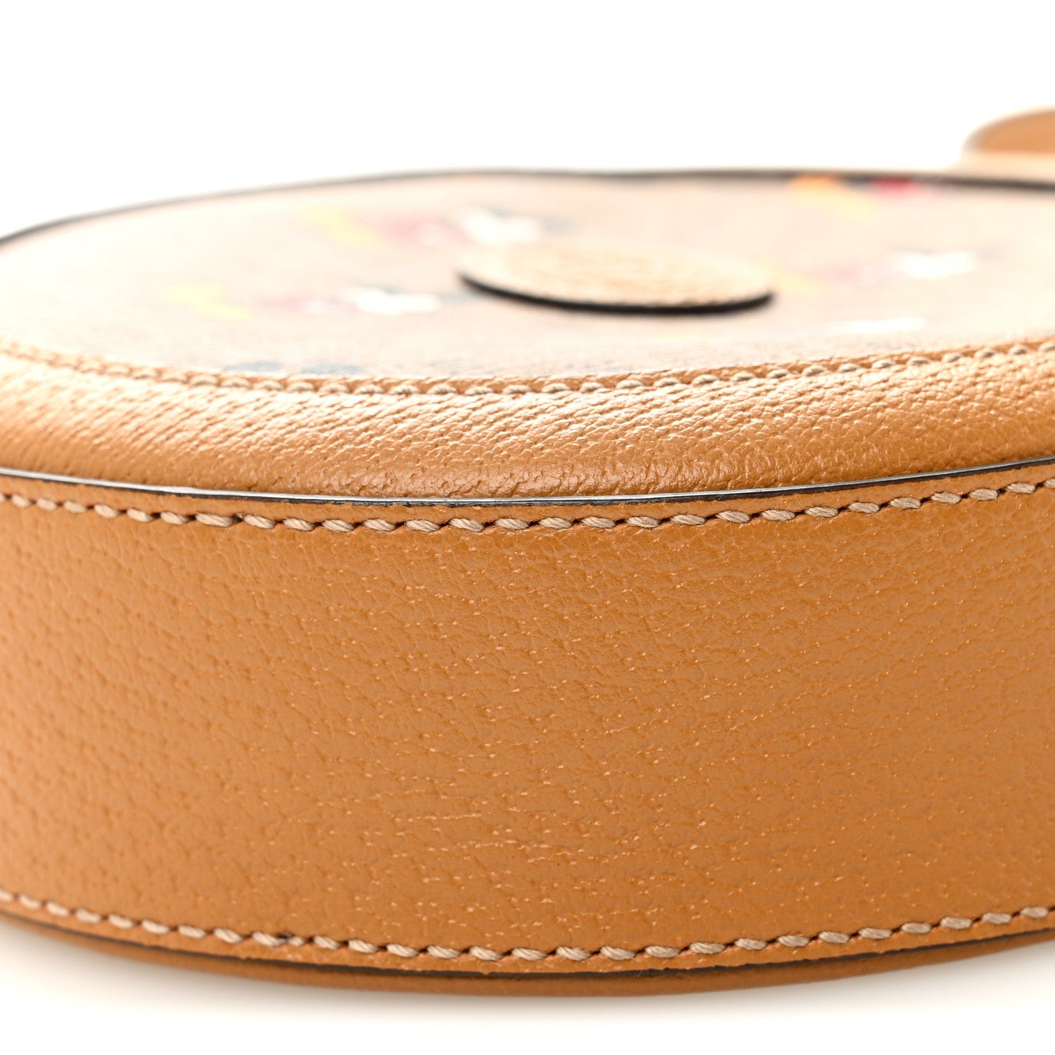 X DISNEY Mini Vintage GG Supreme Monogram Mickey Mouse Round Shoulder Bag Beige Vintage Sun Oil