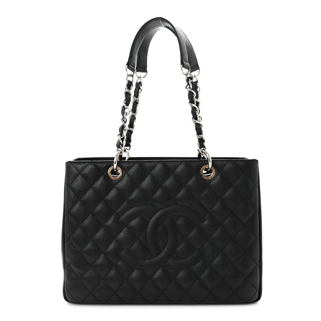 Caviar Quilted Grand Shopping Tote GST Black