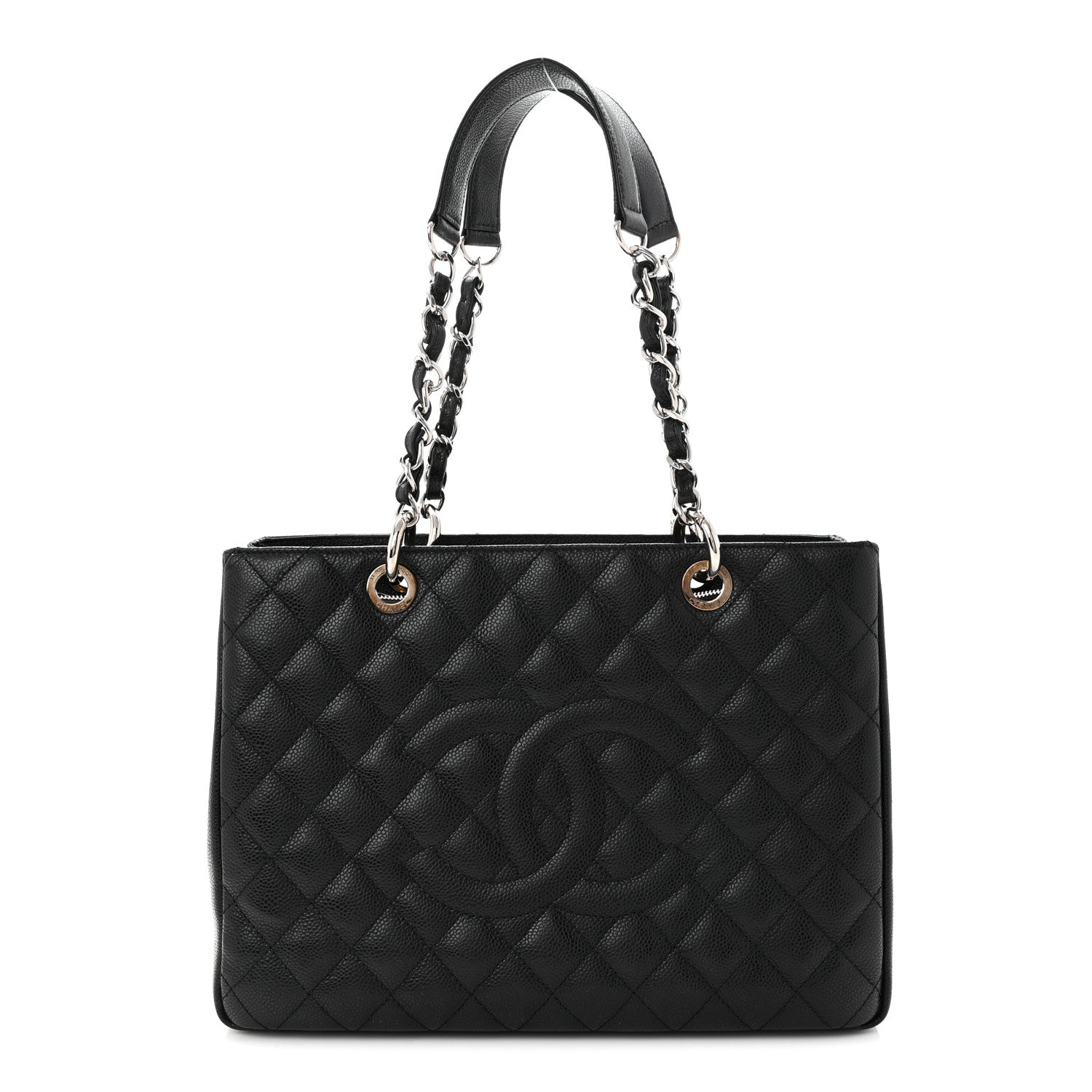 Caviar Quilted Grand Shopping Tote GST Black