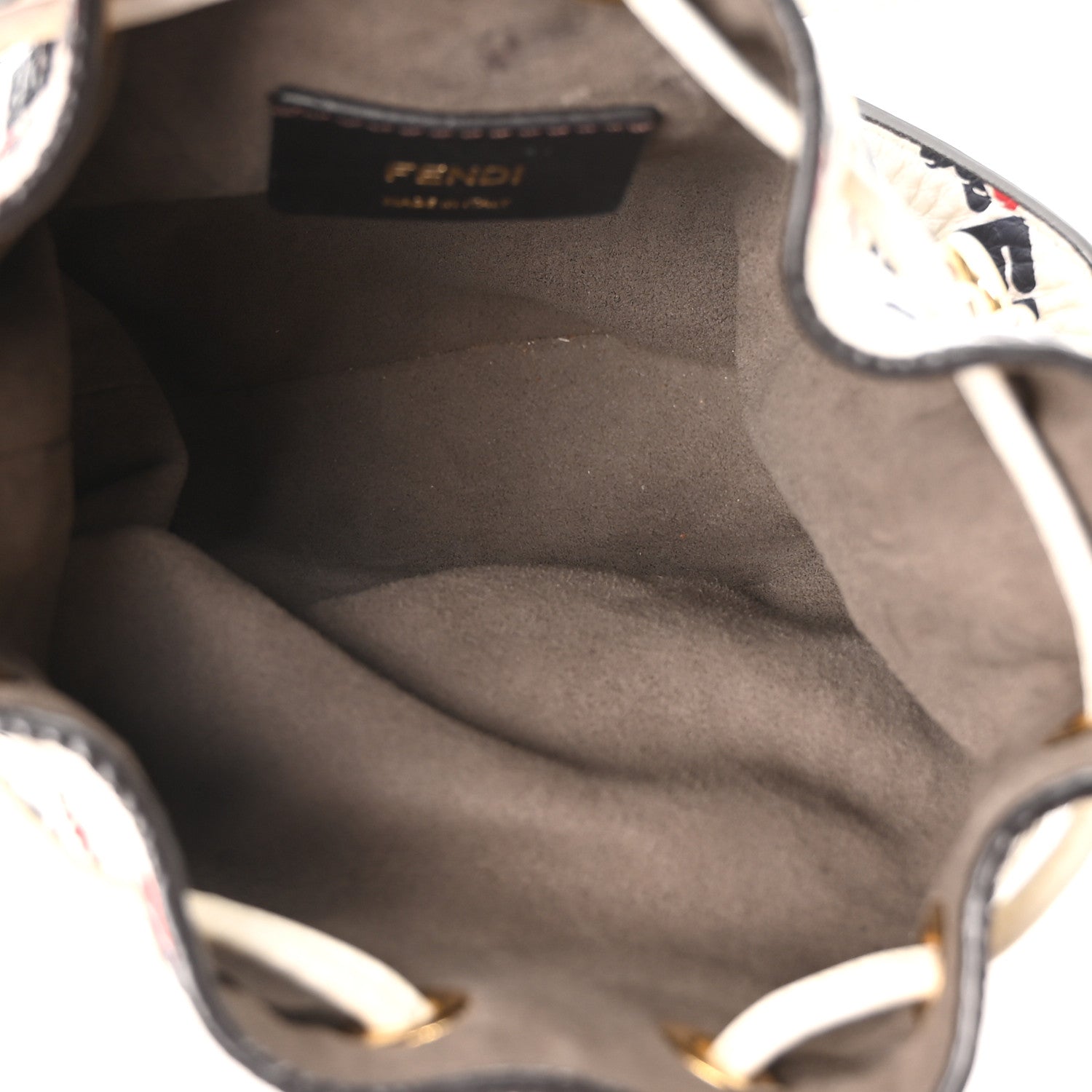X FILA Vitello F is Fendi Mania Mini Mon Tresor Bucket Bag White