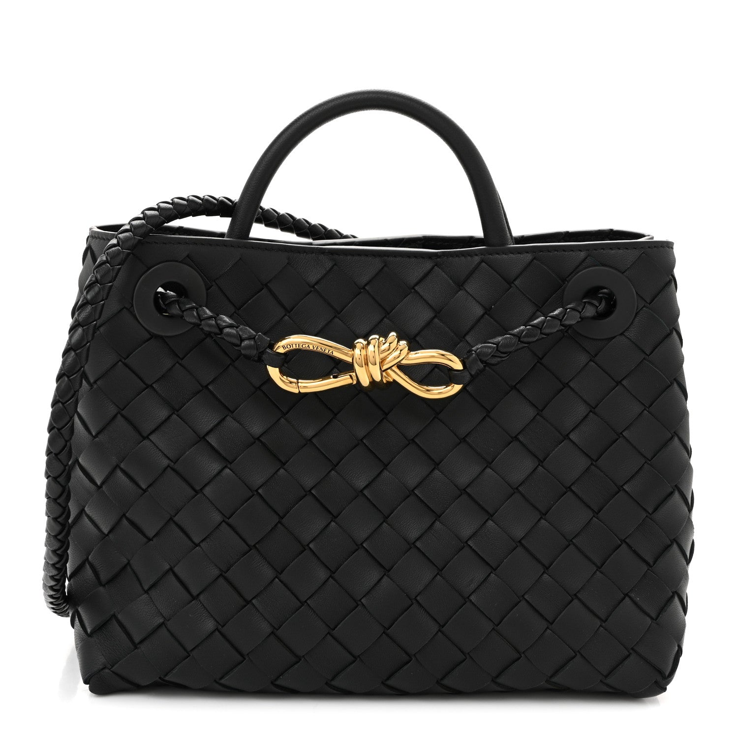Nappa Intrecciato Small Andiamo Shoulder Bag Black