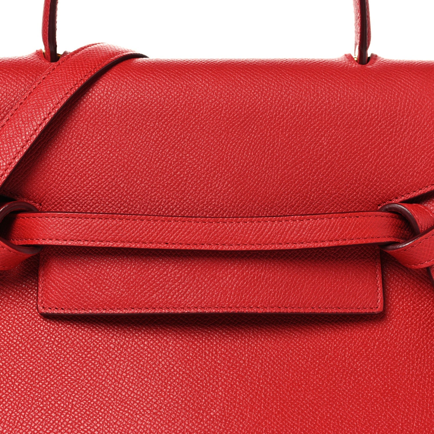 Baby Grained Calfskin Micro Belt Bag Coquelicot