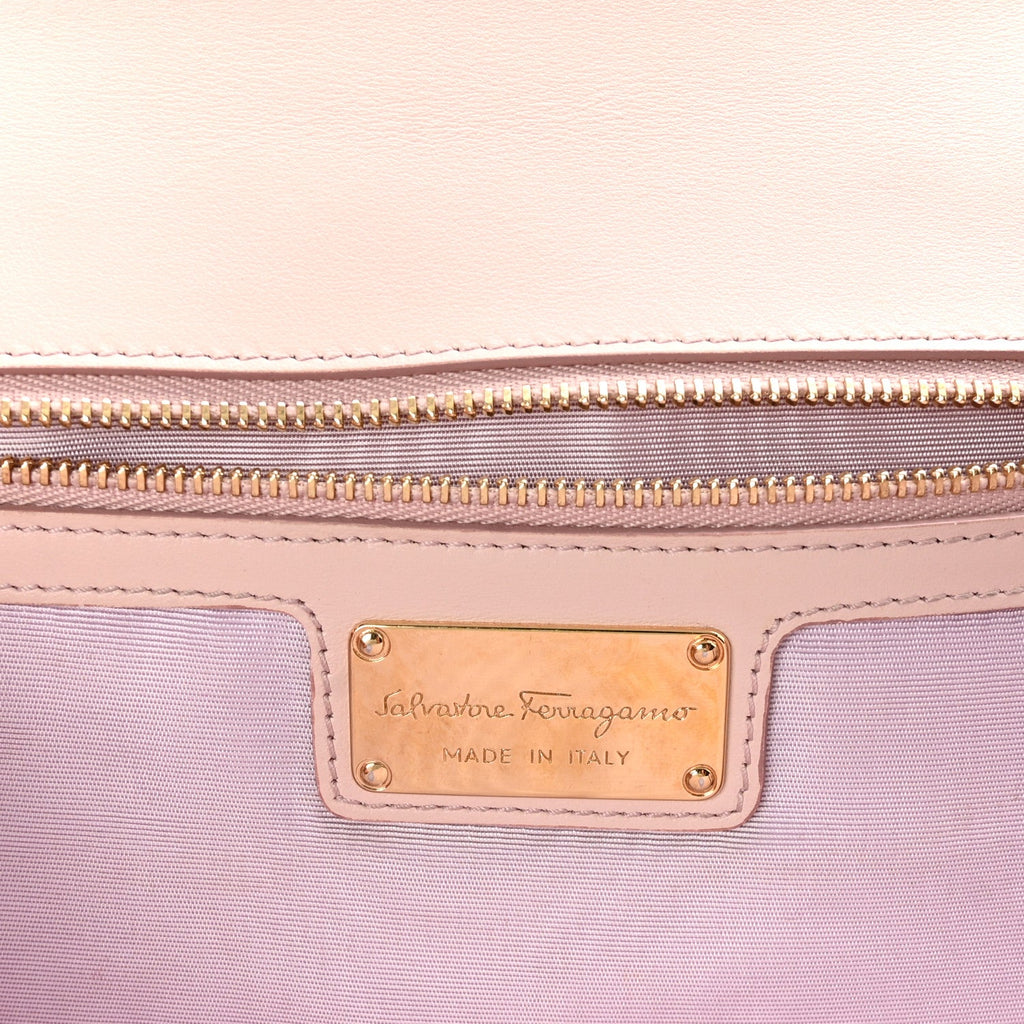 Perforated Calfskin Ginny Bow Crossbody Bag Light Pink