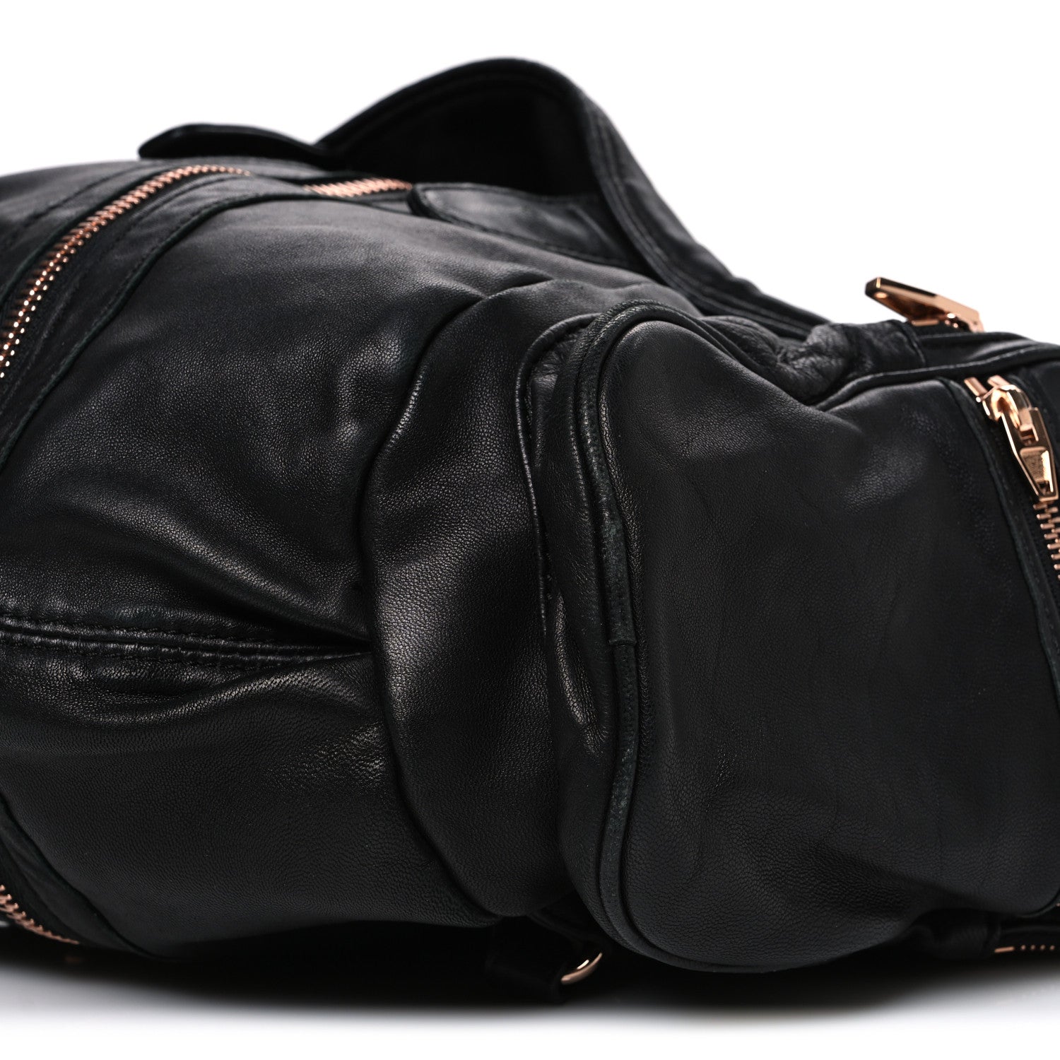 Lambskin Marti Backpack Bag Washed Black Rose Gold Hardware