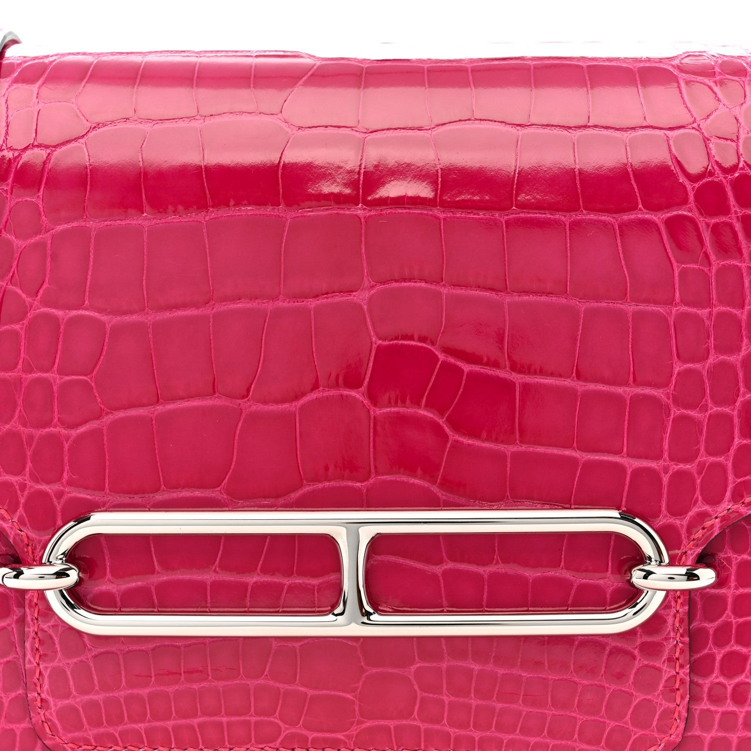 Shiny Alligator Mini Sac Roulis Rose Mexico