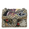 GG Supreme Monogram Embroidered Medium Dionysus Shoulder Bag Taupe