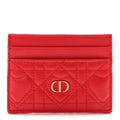 Lambskin Crystal Cannage Dioramour Jolie Freesia  Holder Red