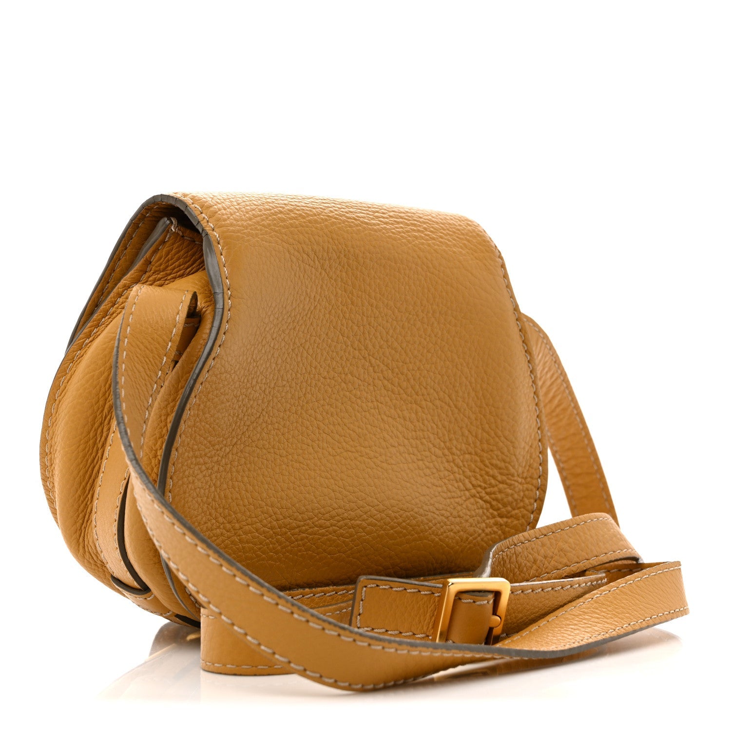 Calfskin Mini Marcie Round Crossbody Bag Dusty Yellow