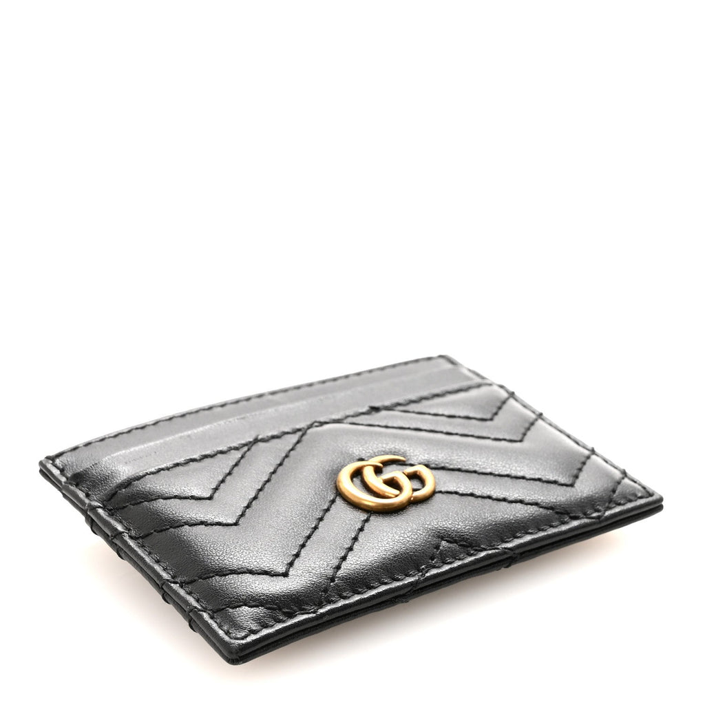 Calfskin Matelasse GG Marmont  Holder Black