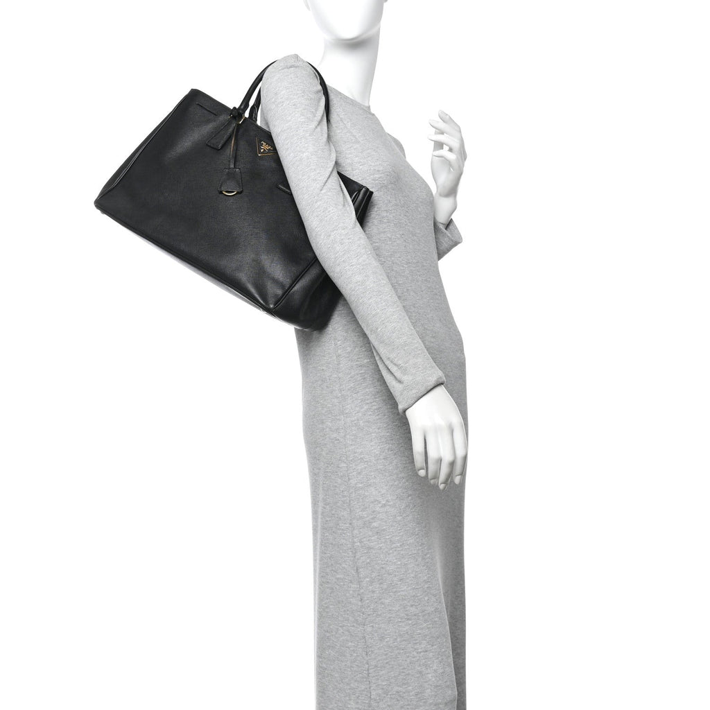 Saffiano Lux Large Tote Black