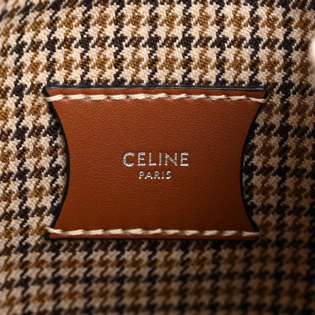 Smooth Calfskin Tweed Nano Big Bag Bucket Tan