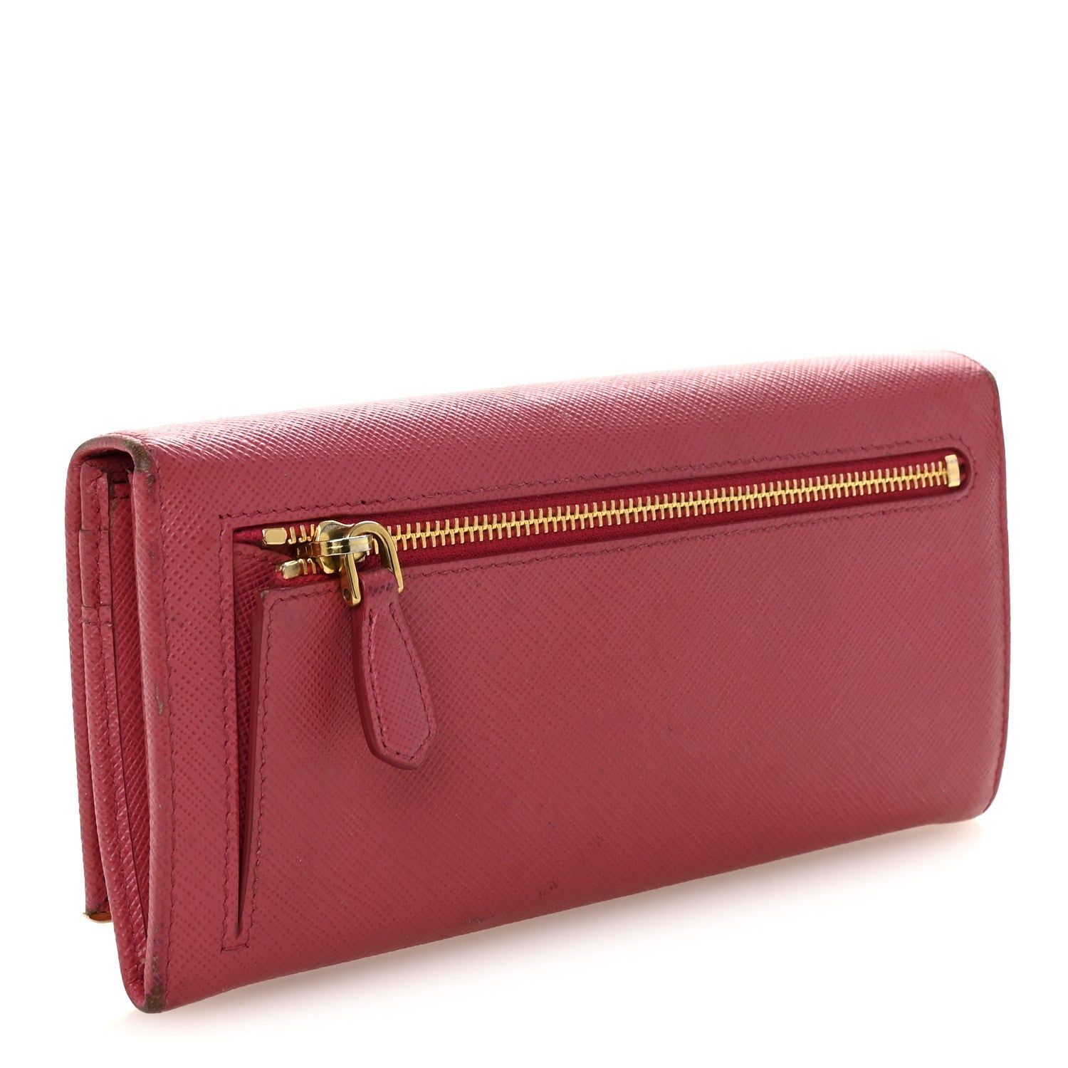 Saffiano Metal Continental Flap Wallet Peonia