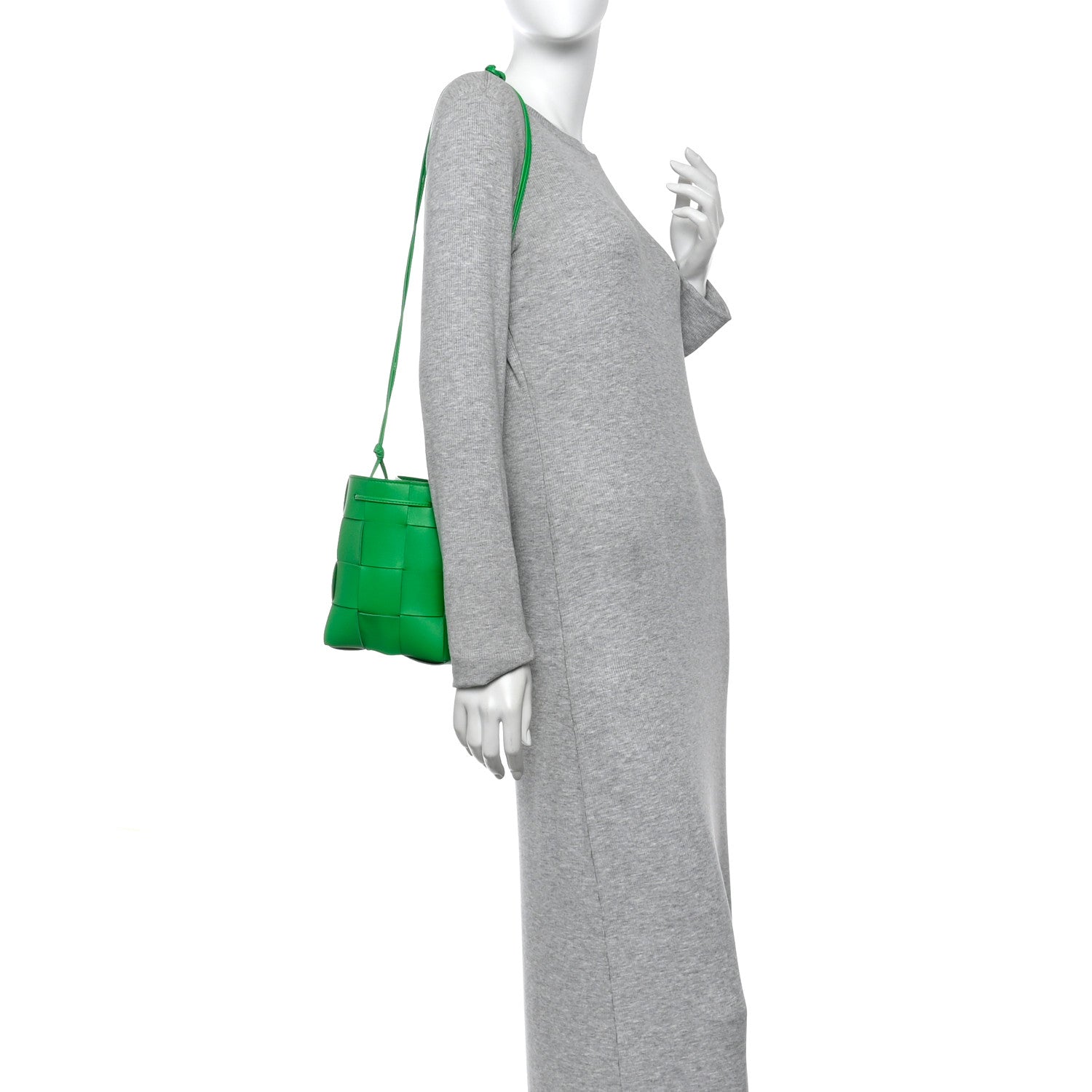 Nappa Maxi Intrecciato Small Cassette Bucket Bag Parakeet