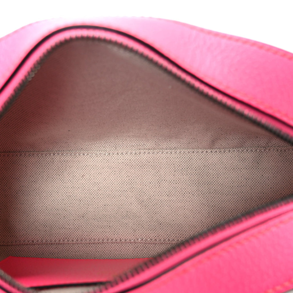 GG Supreme Monogram Textured Dollar Calfskin Web Ophidia Small Crossbody Bag Beige Ebony Fuchsia