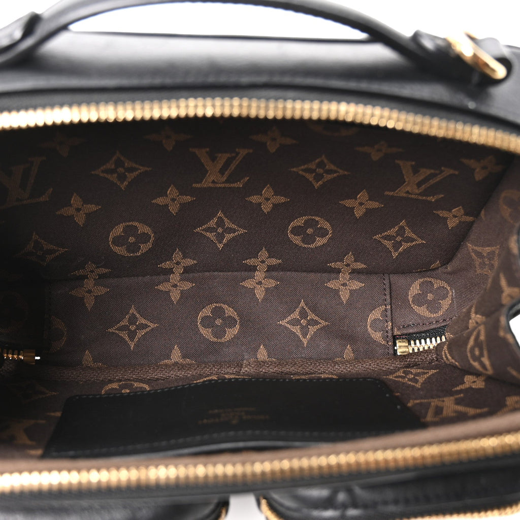 Calfskin Monogram Embossed Utility Crossbody Black