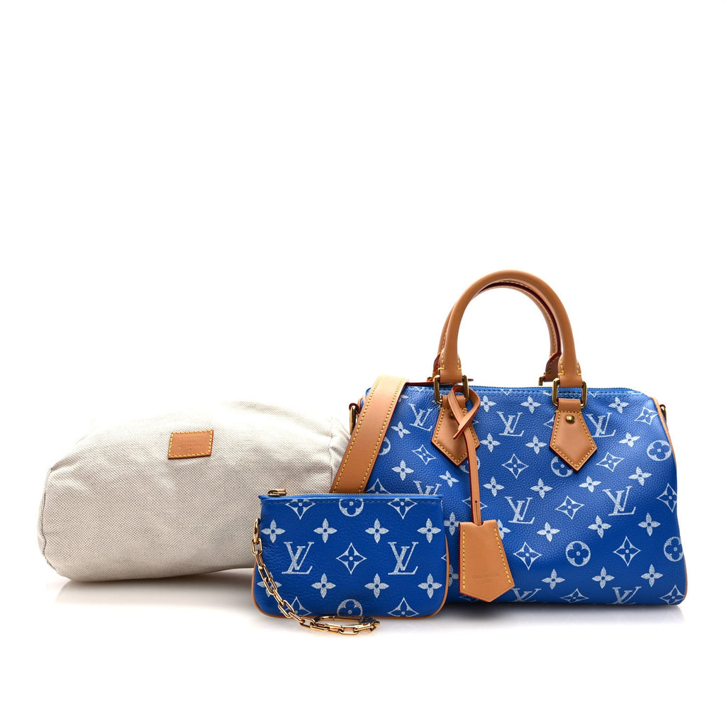 Calfskin Monogram Speedy P9 Bandouliere 25 Blue