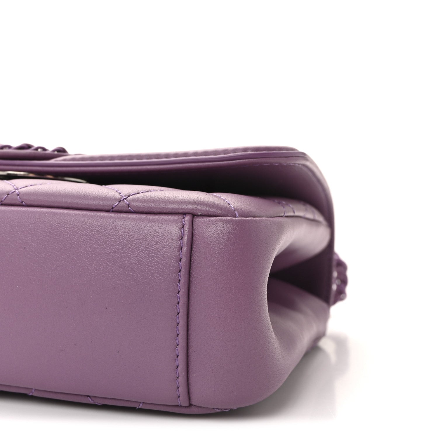 Lambskin Quilted Small CC Filigree Flap Purple