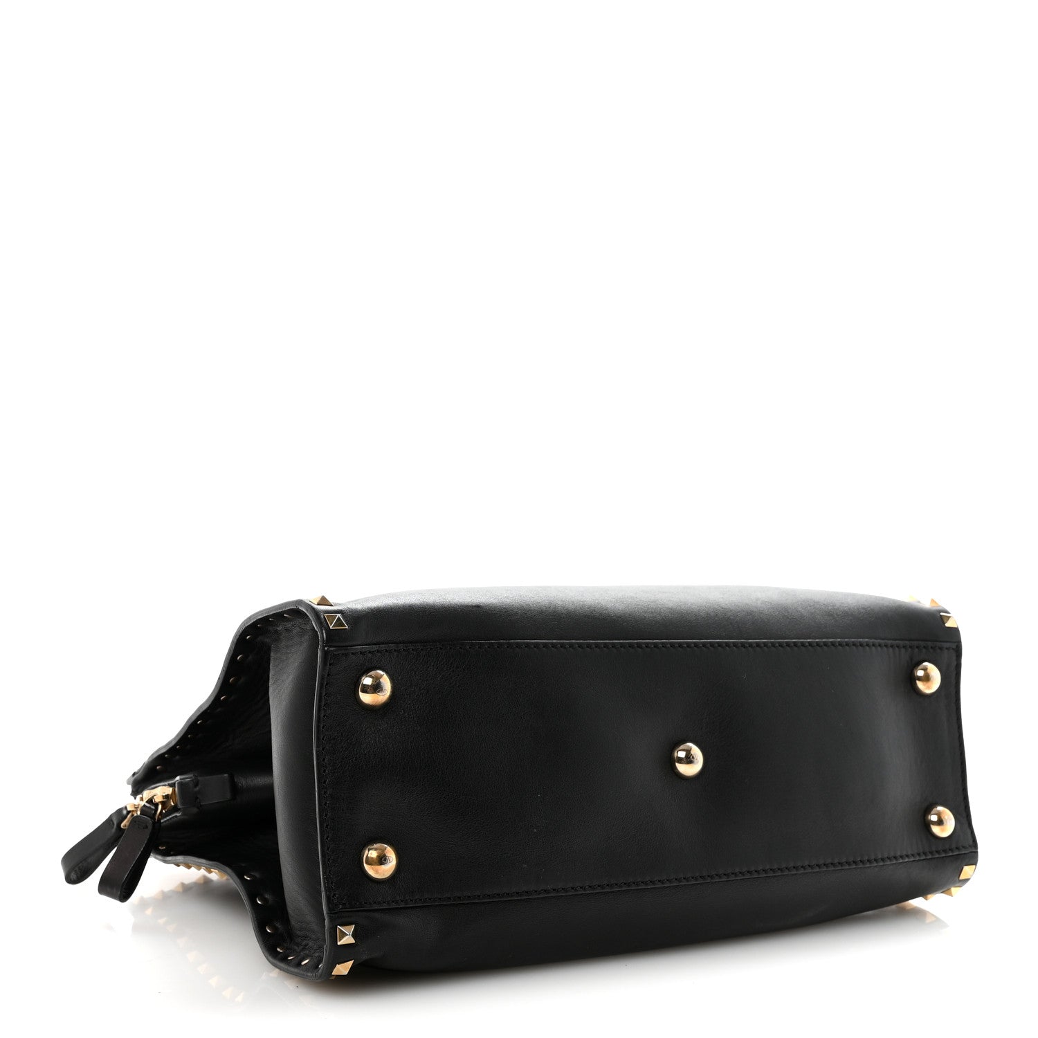 Vitello Rockstud Dome Shopper Black