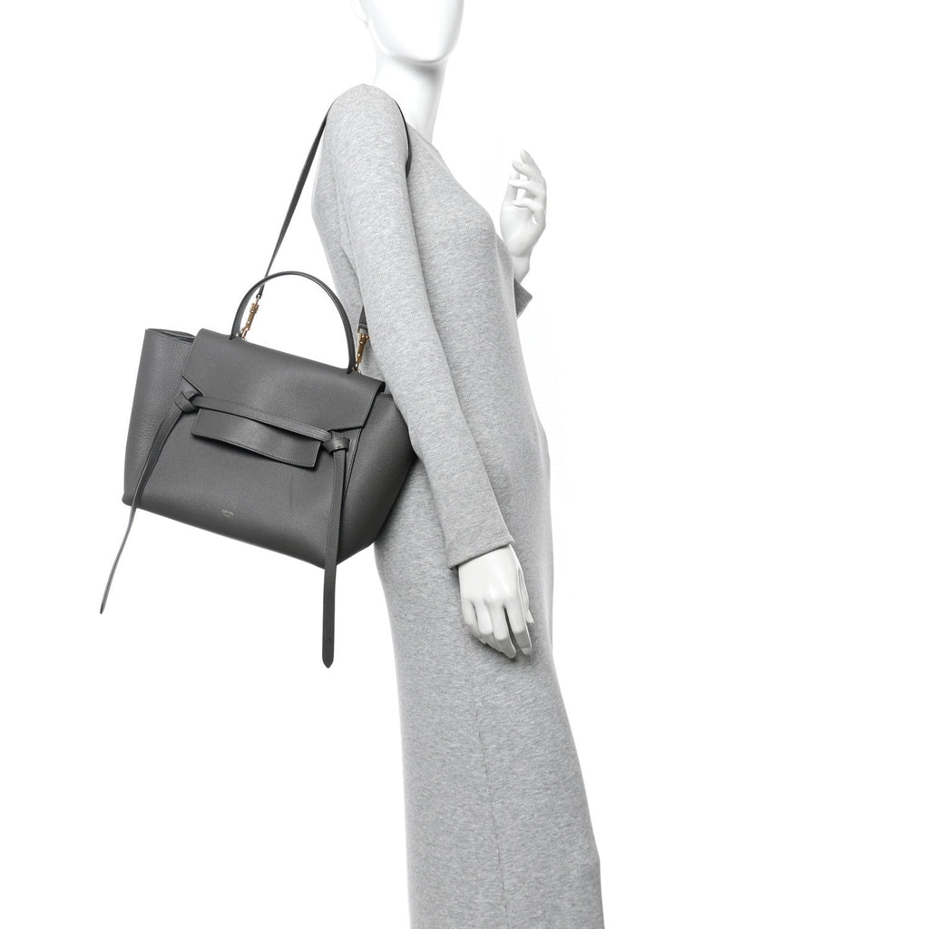 Grained Calfskin Mini Belt Bag Grey