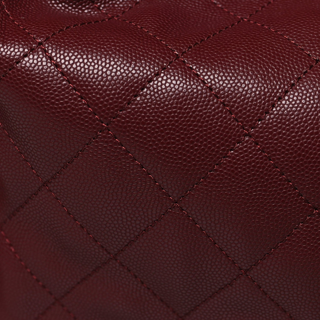 Caviar Quilted Medium Chanel 25 Handbag Burgundy