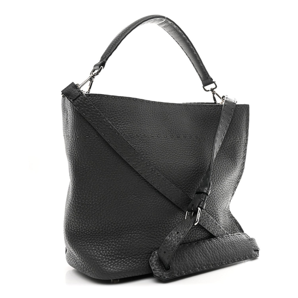 Cuoio Romano Selleria Small Anna Bucket Bag Asfalto