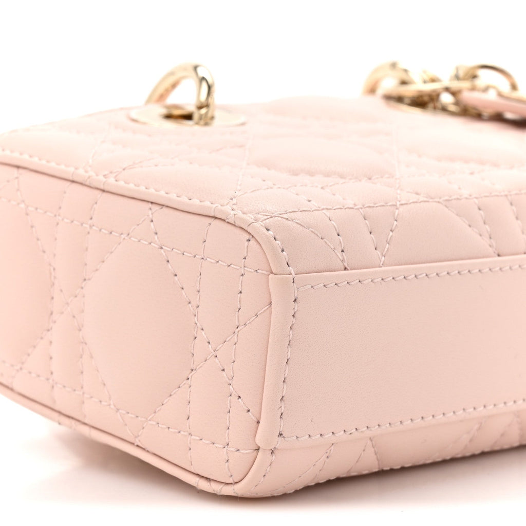 Lambskin Cannage Micro Lady D-Joy Powder Pink
