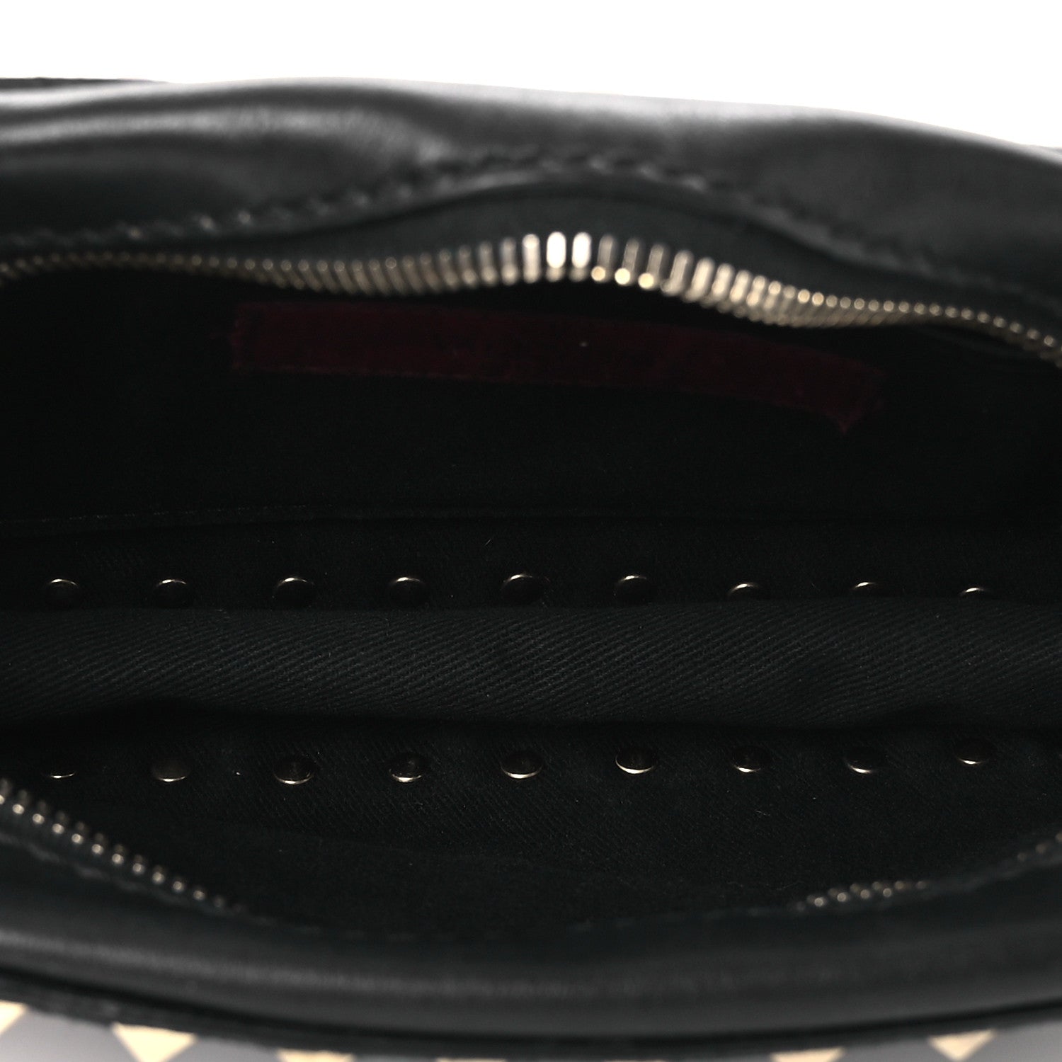 Calfskin Suede Rockstud Camera Crossbody Bag Black