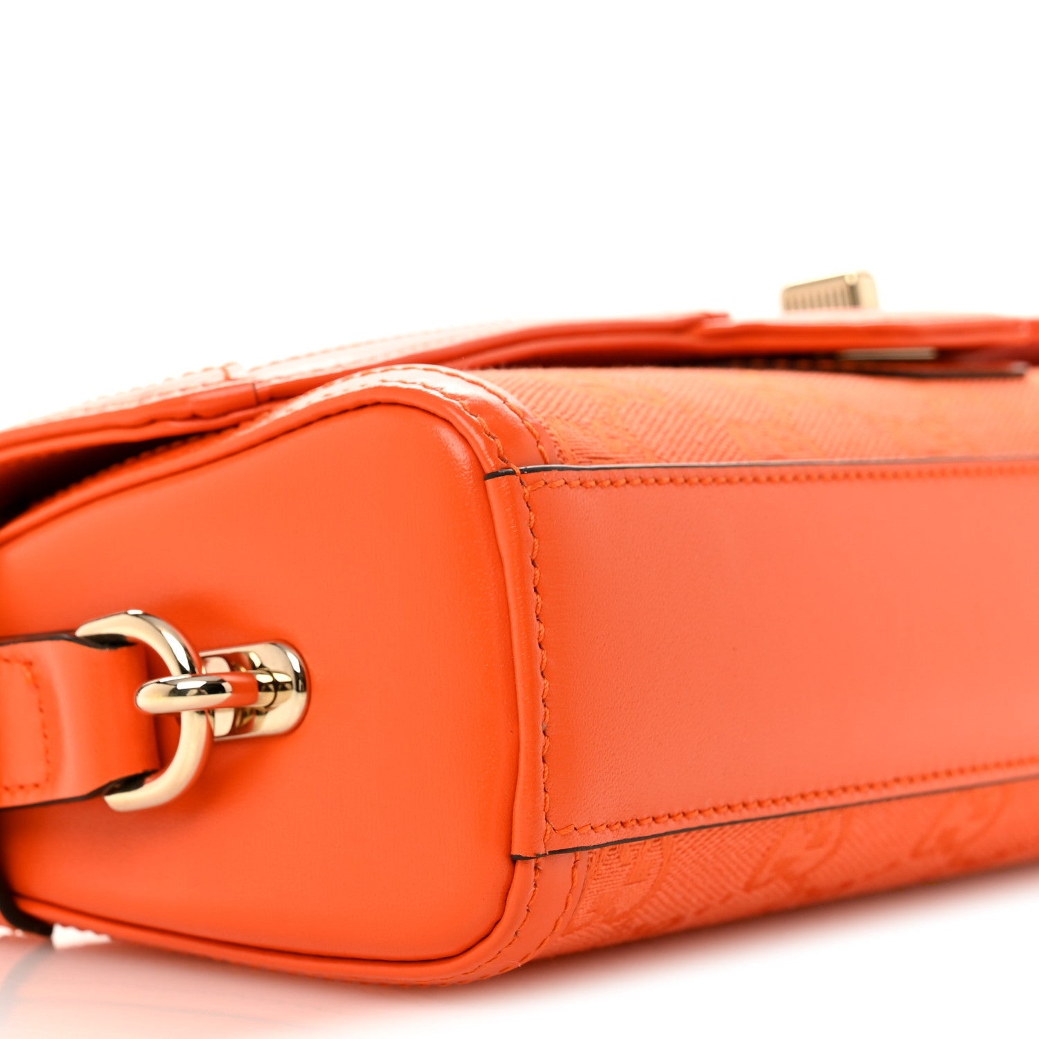GG Monogram Textured Dollar Calfskin Small Luce Shoulder Bag Orange