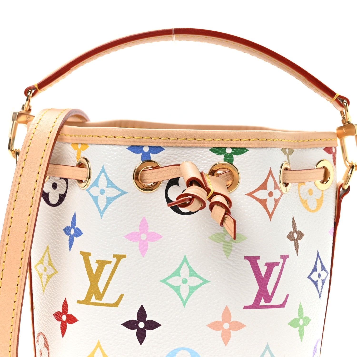 LV x TM Monogram Multicolor Nano Noe NV White