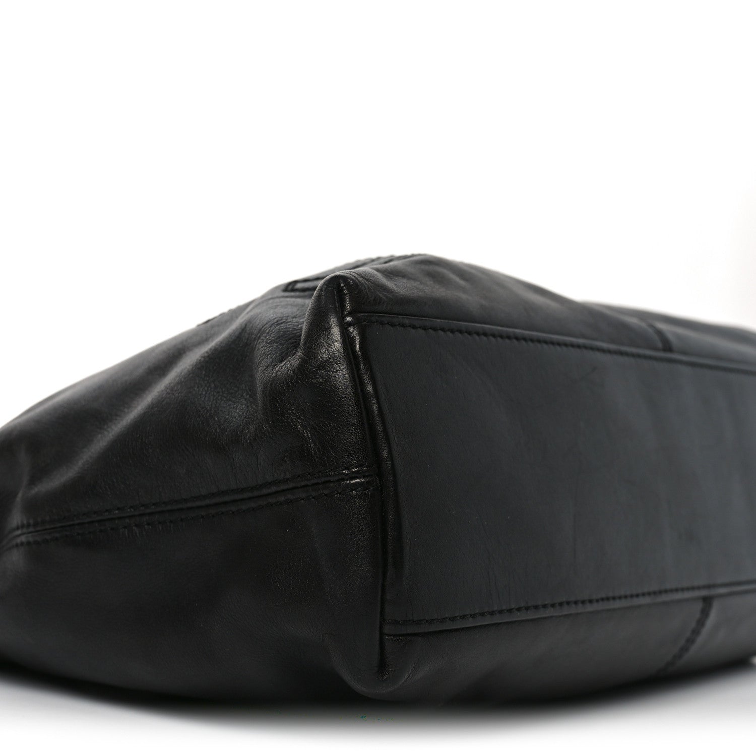 Lambskin CC Stitched Tote Black