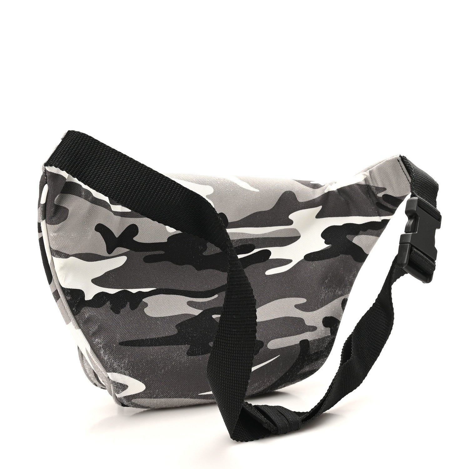 Distressed Nylon Canvas Camo Logo Explorer Beltpack Black White Gray