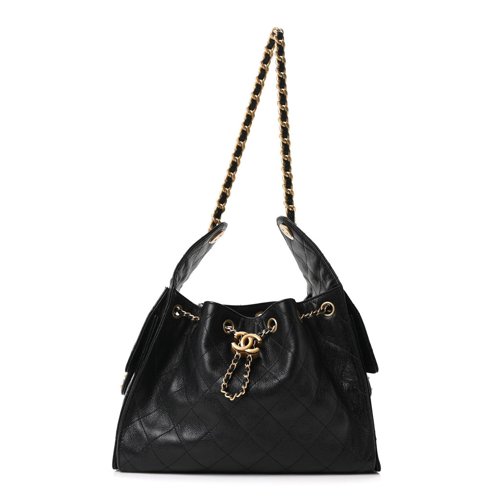 Caviar Quilted Small Chanel 25 Handbag Black