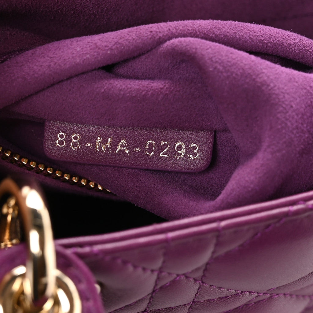 Lambskin Cannage Small My ABCDior Lady Dior Purple