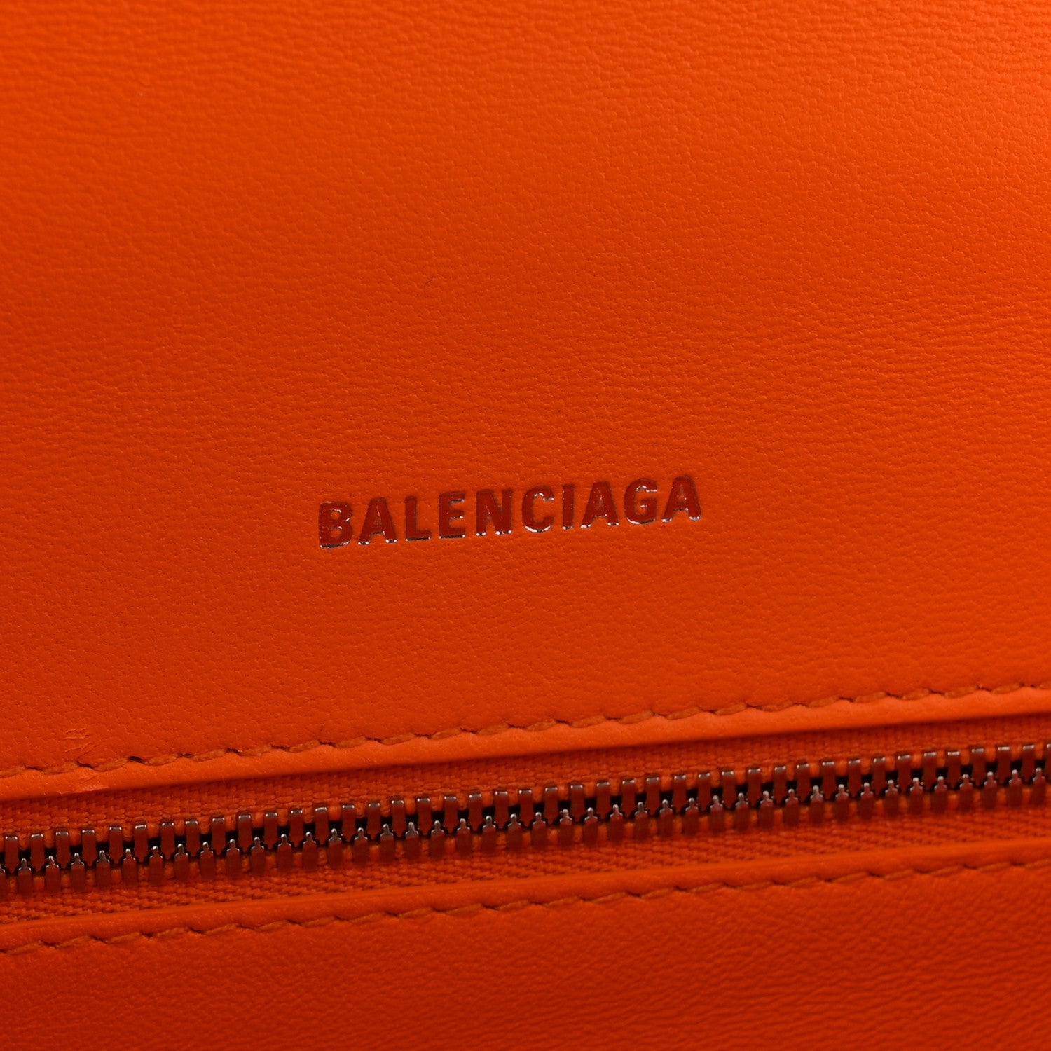 Shiny Calfskin Crocodile Embossed Small Hourglass Top Handle Bag Pop Orange