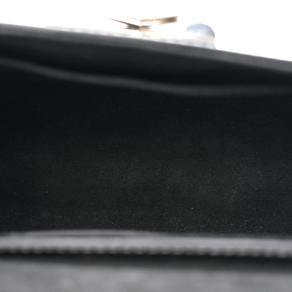 Calfskin Monogram Spaceship Embossed Twist Shoulder Bag PM Argent