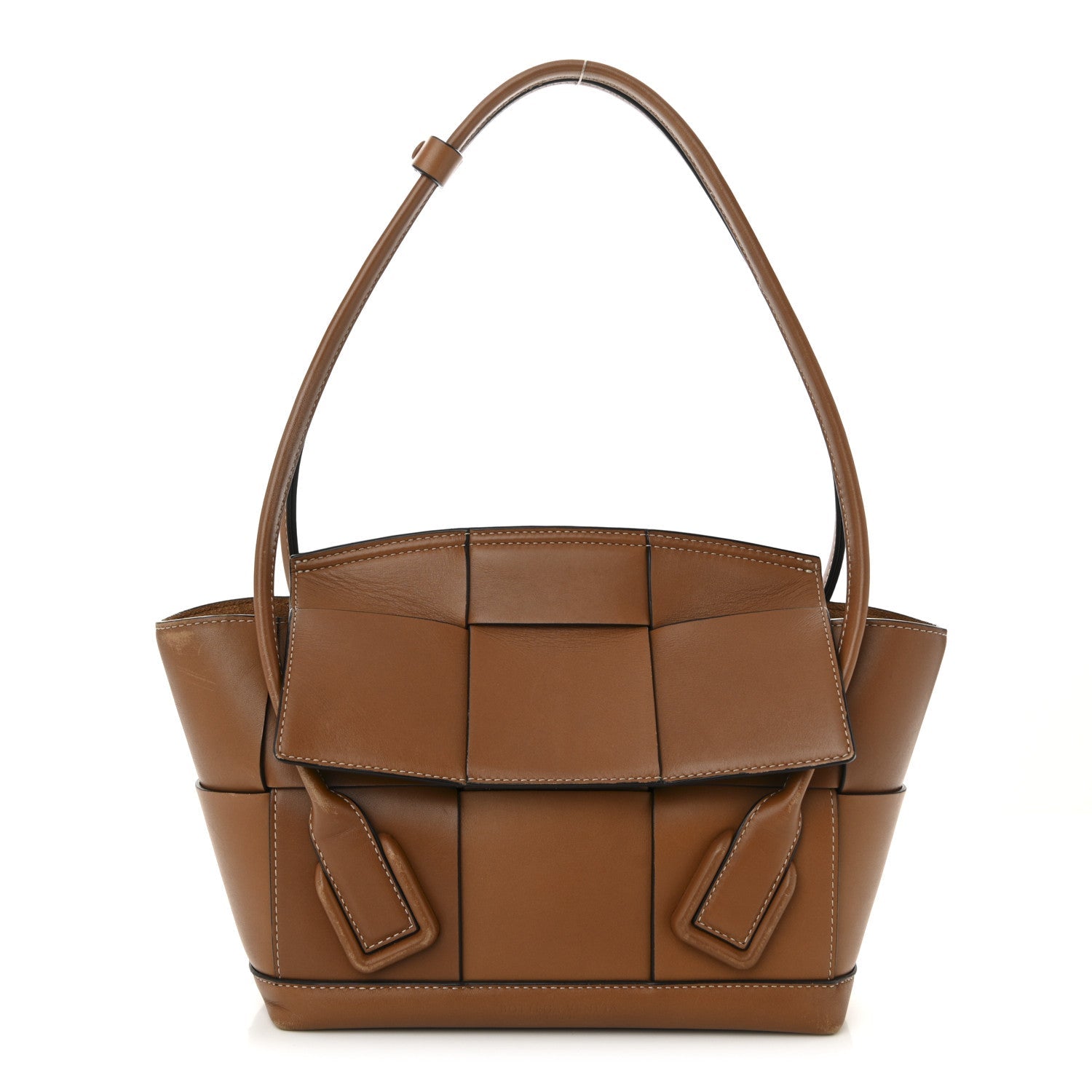 French Calfskin Maxi Intrecciato Small Arco Wood