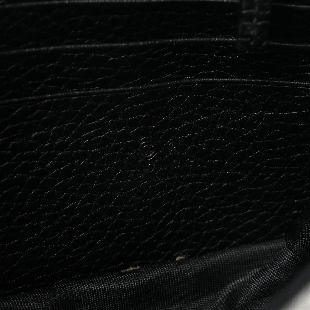 Dollar Calfskin Interlocking G Chain Wallet Black