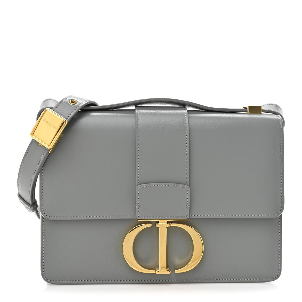 Box Calfskin 30 Montaigne Flap Bag Gray