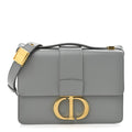Box Calfskin 30 Montaigne Flap Bag Gray