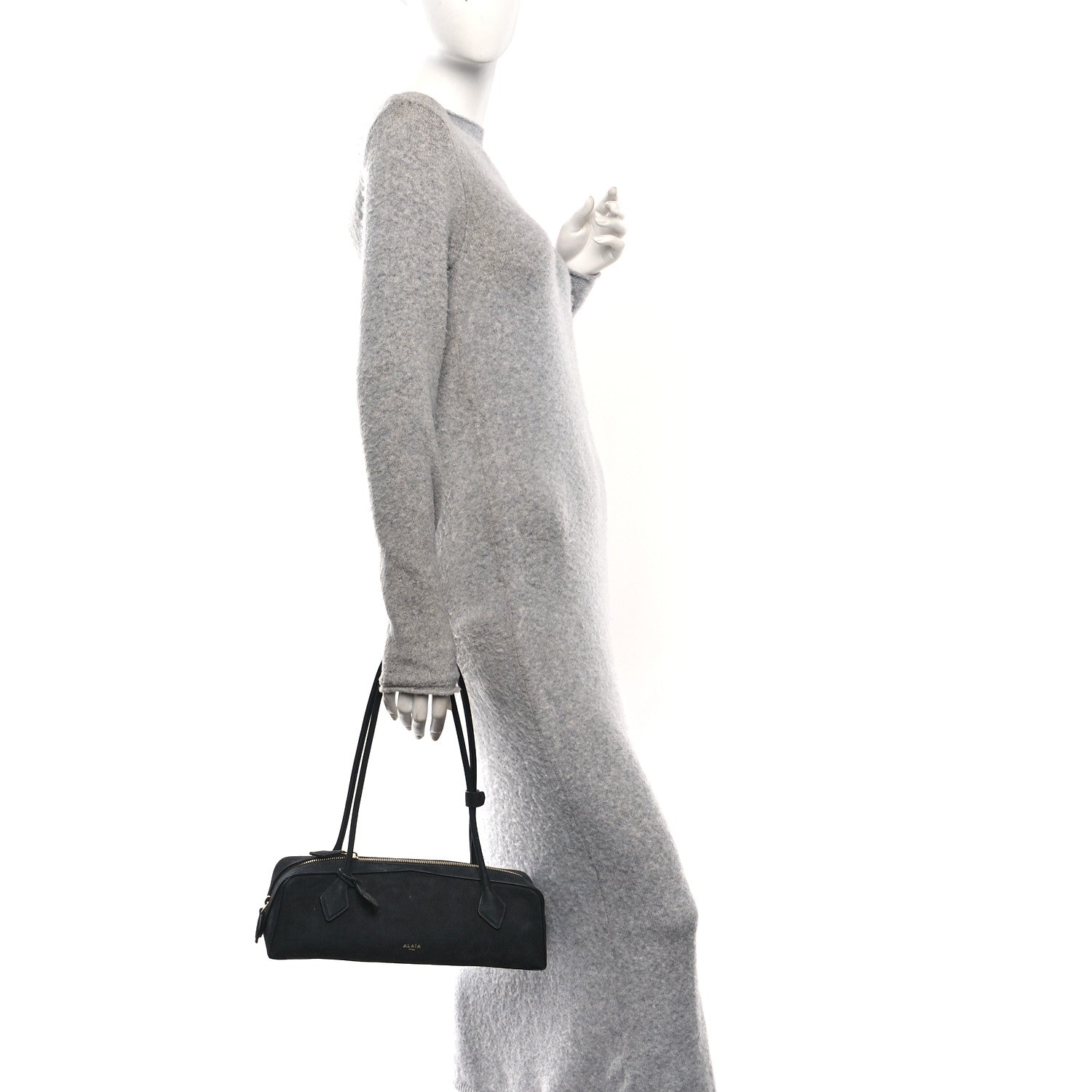 Nubuck Medium Le Teckel Bag Black Anthracite